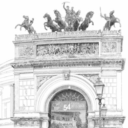 Palermo. Sicilia. Teatro Politeamo Garibaldi (raster drawing)