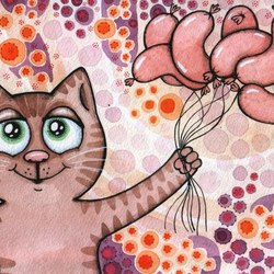 Кот с шариками