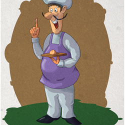 Повар с пирожком