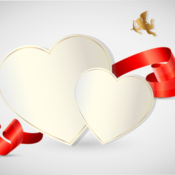 Valentine's day abstract background with cut paper heart