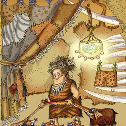 Иллюстрация к книге А. Усачёва «Первобытная история», издательство «Азбука», 2015 г.