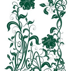 хризантемы в японском стиле - редактируемые