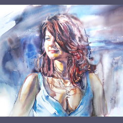 portrait of a girl 73х56 watercolor 