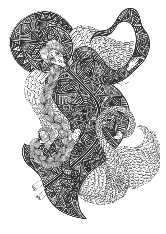 Иллюстрация Царевна лебедь. в стиле другое | Illustrators.ru