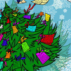 Новогодняя открытка про письма Деду Морозу