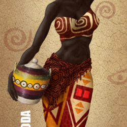 Картинка под вышивку  "Африканка с корзинами"