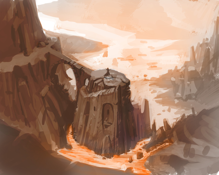 разрушенная башня огня