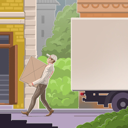 Серия иллюстраций "быстрая почта"