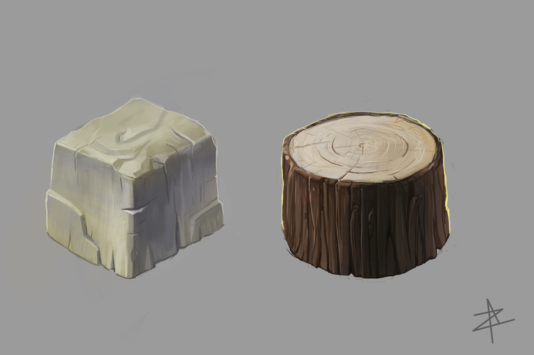 Камень и Дерево материал