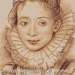 Схема для вышивки по эскизу Рубенса к картине Портрет Камеристки