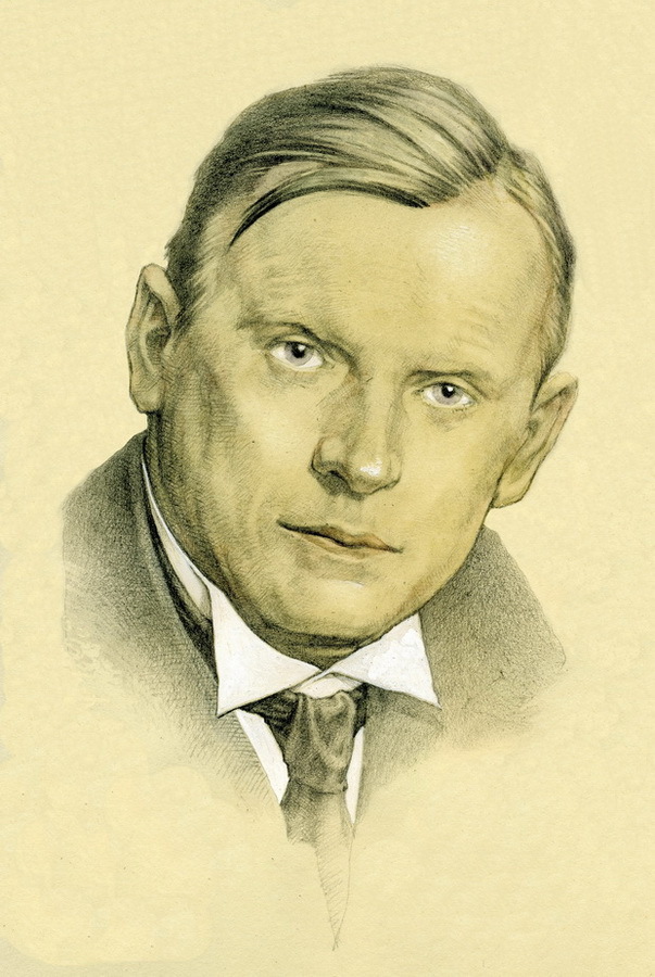 Иллюстрация Портрет шахматиста Александра Алехина в стиле графика