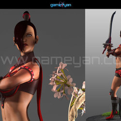 3D игры Воин Характер Моделирование и оснастка для леди