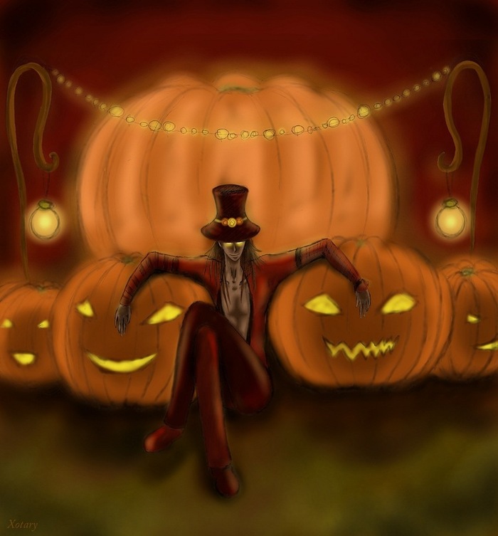 Иллюстрация Хэллоуин: Джек, король тыкв в стиле классика Illustrators.ru.