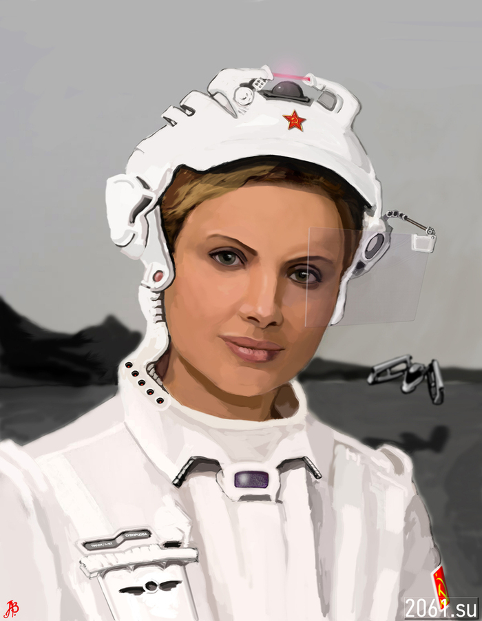 Иллюстрация Девушка-пилот в стиле классика | Illustrators.ru