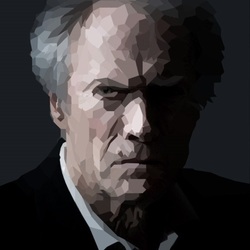 Клинт Иствуд , полигональный портрет 