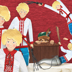 Иллюстрация к белорусской народной сказке "Из рога всего много"