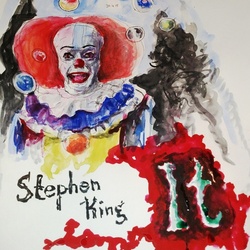 Рисунок на тему обложки книги "Оно" Стивена Кинга 