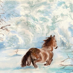 Снежная лошадка