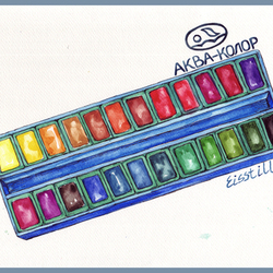 aqua-color watercolor set