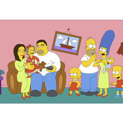 Семейный портрет в стиле "Симпсонов"