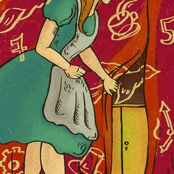 Иллюстрация "Алиса в стране Чудес" на основе классических иллюстраций в книге