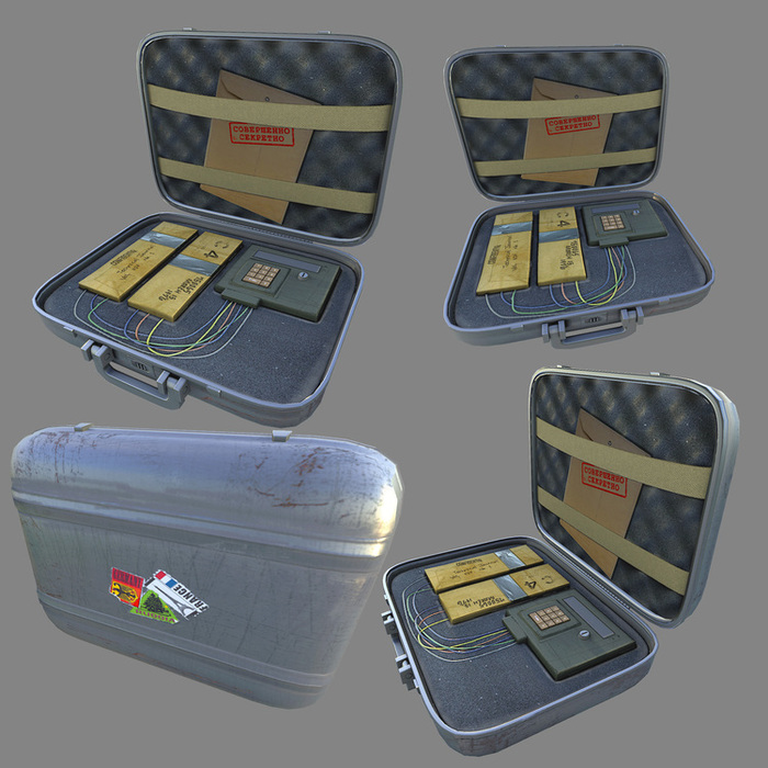 Иллюстрация Briefcase bomb в стиле компьютерная графика