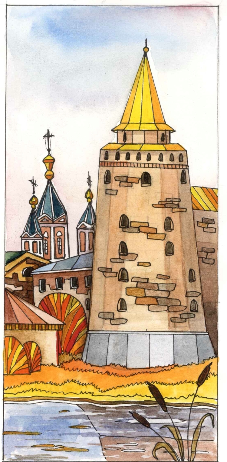 Раскраска Маринкина башня Коломна