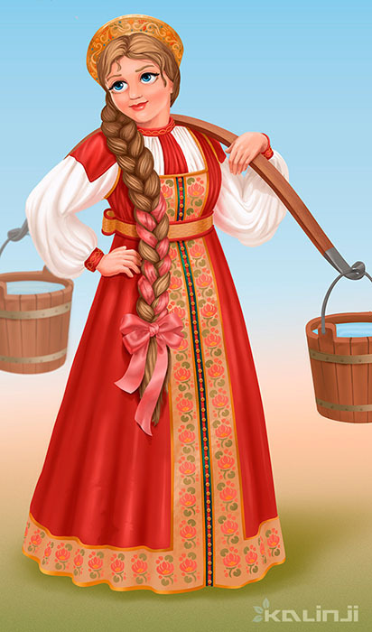 Иллюстрация Русая коса в стиле персонажи | Illustrators.ru