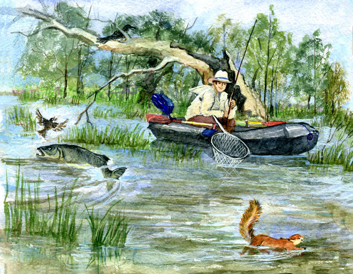 Летняя рыбалка рисунок - 90 фото