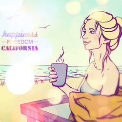 Серия иллюстраций «Happiness. Freedom. California»