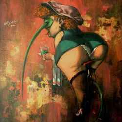 "ABSINTHE"- from the series ''alcoholic chimeras'' oil and canvas 50x60cm 2011