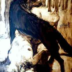  ''WOLF" oil and carton 50x70cm 2012