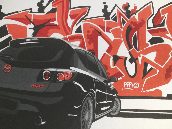Mazda арт. Мазда арт. Граффити на машину в стиле 2d. Арт рисунок Мазда 3. Граффити Mazda.