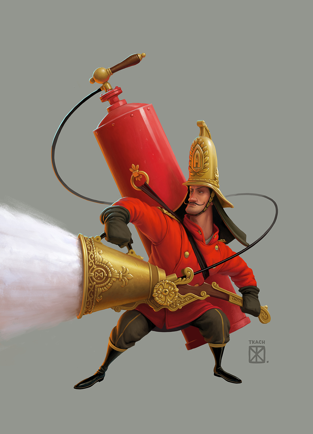 Иллюстрация Пожарный (Амизон) в стиле 2d | Illustrators