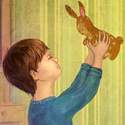 Страница анимационной книги The Velveteen Rabbit