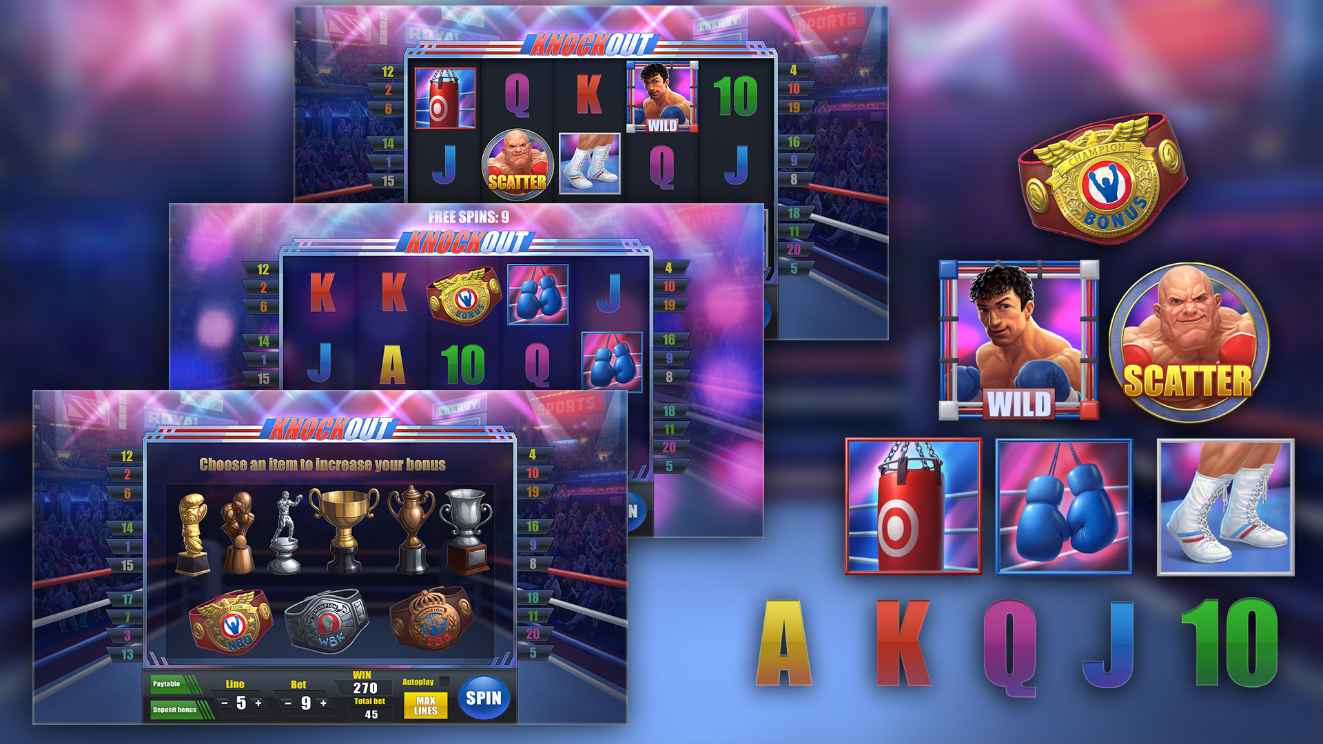 Иллюстрация KnockOut (слот игра) в стиле 2d | Illustrators.ru