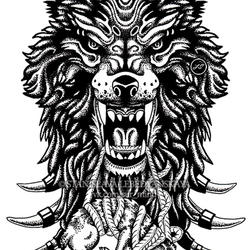 Волк эскиз тату. Кролик. Эскиз татуировки. Злой волк. Kind. Geometry. Wolf tattoo sketch, sur, black, dotwork, tattoo flash, illustration. Evil.