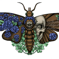 Бабочка эскиз тату. Мотылек. Эскиз татуировки. Roses. Butterfly sketch, moth, sur, skull, neotrad, tattoo flash, illustration.