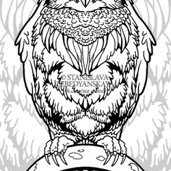 Шаман. Сова эскиз тату. Эскиз татуировки. Shaman. Owl sketch, sur, black, lineart, graphic, moon, tattoo flash, illustration.