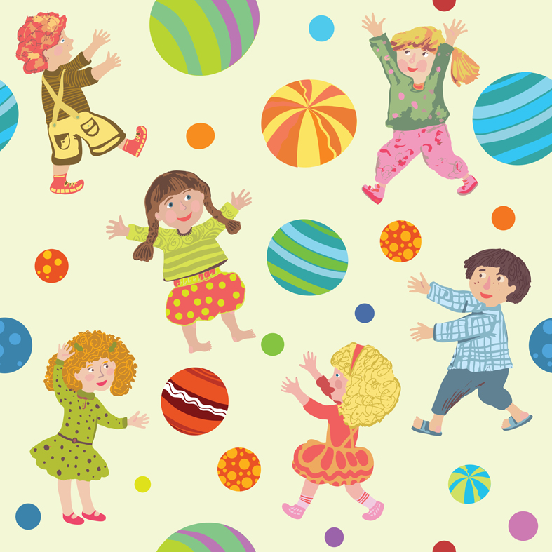 Паттерн с детьми и мячиками
