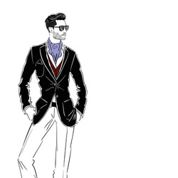 Man in costume ( fashion  glamor illustration boy guy men люди человек фэшн иллюстрация мужчина гламур )