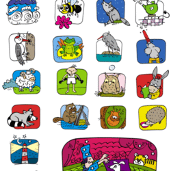 Изд-во Махаон  Иллюстрации к обучающим книжкам для детей
