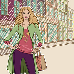 Women in city  ( fashion illustration girl woman люди человек женщина фэшн иллюстрация девушка )