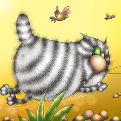 Очень жирный кот