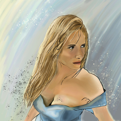 Portrait in light blue