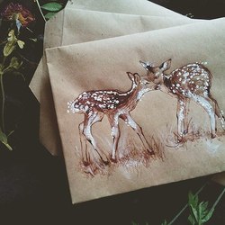 конверты с оленятами