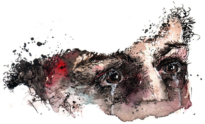 Иллюстрация Имре Кертес "Без судьбы" в стиле книжная