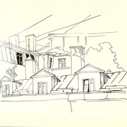 Sketch from travel, Riga, Latvia.