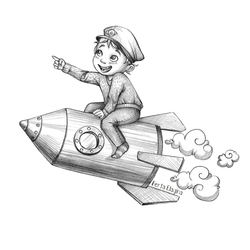 Мальчик на ракете