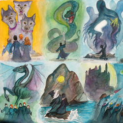 Harry Potter watercolour illustrations